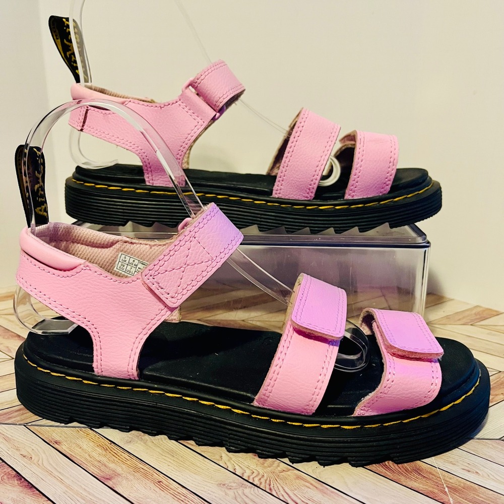 Dr Martens Klaire Y Sandals Mens 6 Womens 7 Pink Athena Leather Strappy - Picture 2 of 9